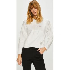 G-Star Raw - Bluza. Białe bluzy G-Star Raw, l, bez wzorów, z bawełny, z kapturem. W wyprzedaży za 139.90 zł.