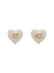 Coach Kolczyki Enamel Heart Stud Earrings 37479226GLD100 Srebrny. Szare kolczyki Coach, metalowe. Za 219.99 zł.