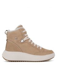 Rieker Revolution Lifestyle Trzewiki W1771-62 Beżowy. Brązowe botki Rieker Revolution Lifestyle, bez wzorów, ze skóry, bez obcasa, na płaskiej podeszwie, bez zapięcia. Za 399.00 zł.