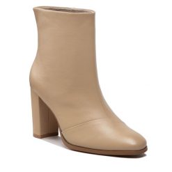 Botki Simple. Brązowe botki Simple, bez wzorów, bez obcasa, na słupku, bez zapięcia. Za 549.00 zł.