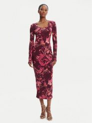 Versace Jeans Couture Sukienka codzienna 79HAO920 JS500 Bordowy Slim Fit. Czerwone sukienki Versace Jeans Couture, na co dzień, bez wzorów, z jeansu, bez kołnierzyka, bez ramiączek, proste. Za 1,509.00 zł.