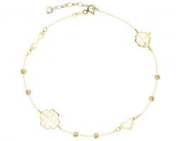 Złota bransoletka z cyrkonią - koniczyna, serce, nieskończoność. Żółte bransoletki Apart, z cyrkonią, złote. Za 849.00 zł.