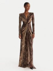 Elisabetta Franchi Sukienka wieczorowa AB-R35-57E2-V840 Brązowy Slim Fit. Brązowe sukienki Elisabetta Franchi, bez wzorów, z syntetyku, wizytowe, bez kołnierzyka, bez ramiączek. Za 3,639.00 zł.