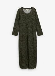 Sukienka bombka. Zielone sukienki bonprix, bez wzorów, eleganckie, bez kołnierzyka, bez ramiączek, midi, bombki. Za 142.99 zł.