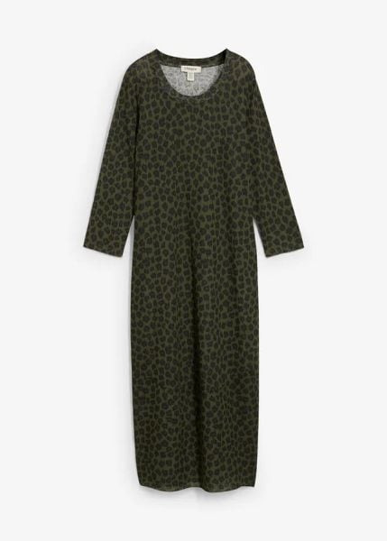 Sukienka bombka. Zielone sukienki bonprix, bez wzorów, eleganckie, bez kołnierzyka, bez ramiączek, midi, bombki. Za 142.99 zł.