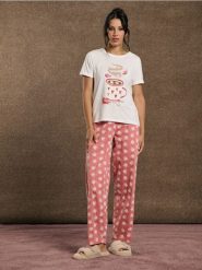 Piżama dwuczęściowa - kremowy. Białe piżamy Sinsay, bez wzorów, z bawełny, bez ramiączek. Za 49.99 zł.