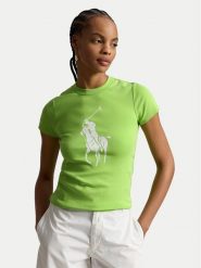 Polo Ralph Lauren T-Shirt 211A96259004 Zielony jasny Slim Fit. Zielone koszulki polo Polo Ralph Lauren, m, bez wzorów, z bawełny, bez kołnierzyka, bez ramiączek. Za 549.99 zł.