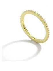 Miu Silver Pozłacany pierścionek z kamieniami szlachetnymi rozmiar: 48. Szare pierścionki Miu Silver, z cyrkonią, pozłacane. Za 56.99 zł.