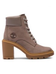 Timberland Trzewiki Allington Heights 6In TB0A5Y6Z9291 Beżowy. Brązowe botki Timberland, bez wzorów, z nubiku, bez obcasa, na słupku, bez zapięcia. Za 619.99 zł.
