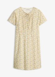 Sukienka mini z lekkiej bawełny. Żółte sukienki bonprix, bez wzorów, z bawełny, bez kołnierzyka, bez ramiączek, mini. Za 59.99 zł.