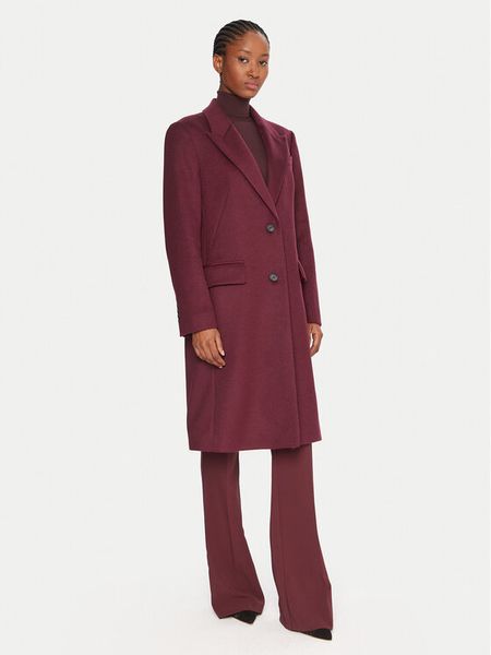 BOSS Płaszcz wełniany Classin 50548371 Fioletowy Regular Fit. Fioletowe płaszcze Boss, na zimę, bez wzorów, z wełny, bez kaptura. Za 1,879.00 zł.