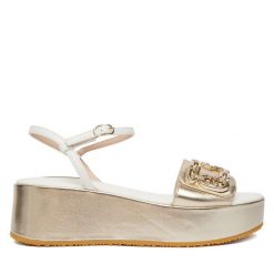 Sandały Liu Jo. Żółte sandały Liu Jo, bez wzorów, bez obcasa, na koturnie, bez zapięcia. Za 599.99 zł.