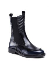 Sergio Bardi Sztyblety RST-A1001-01SB Czarny. Czarne botki Sergio Bardi, bez wzorów, ze skóry, bez obcasa, na płaskiej podeszwie, bez zapięcia. Za 319.00 zł.