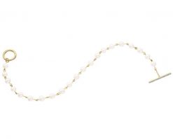 Bransoletka z żółtego złota z diamentami i perłami - 18 cm - próba 585. Żółte bransoletki Apart, z diamentem, złote. Za 2,090.00 zł.
