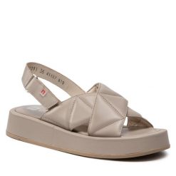 Sandały Nessi. Szare sandały Nessi, bez wzorów, bez obcasa, na płaskiej podeszwie, bez zapięcia. Za 329.99 zł.