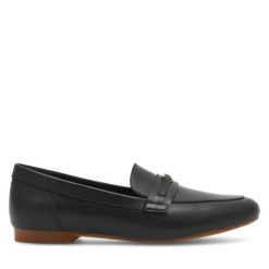 Lordsy GINO ROSSI. Czarne lordsy Gino Rossi, bez wzorów, bez obcasa, bez zapięcia. Za 279.99 zł.