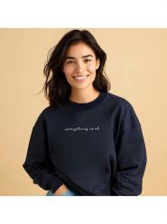 WOOOP Bluza "Everything is okay" w kolorze granatowym rozmiar: XXL. Niebieskie bluzy Wooop, xxl, bez wzorów, z bawełny, bez kaptura. Za 88.02 zł.