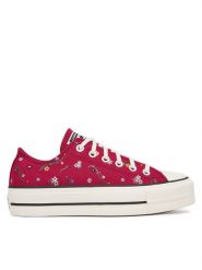 Converse Trampki Chuck Taylor All Star Lift Platform Embroidered Floral Patchwork A15535C Bordowy. Czerwone trampki Converse, bez wzorów, z materiału, bez zapięcia. Za 339.99 zł.