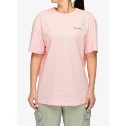 Koszulka bawełniana damska Columbia Rolling Bend Graphic Oversized Tee. Czerwone bluzki Columbia, bez wzorów, z bawełny, sportowe, bez kołnierzyka, bez ramiączek. Za 141.69 zł.