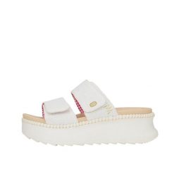 Sandały HEY DUDE DELRAY SLIDE EYELET Biały. Białe sandały PRO BRANDS, bez wzorów, z tkaniny, bez obcasa, bez zapięcia. Za 339.42 zł.