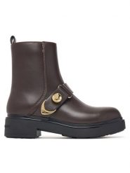 Armani Exchange Botki XW003093 AF18975 U6032 Brązowy ciemny. Brązowe botki Armani Exchange, bez wzorów, ze skóry, bez obcasa, na płaskiej podeszwie, bez zapięcia. Za 1,079.00 zł.