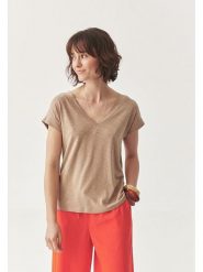 TATUUM Koszulka "Sevi" w kolorze jasnobrązowym rozmiar: S. Brązowe bluzki Tatuum, s, bez wzorów, bez kołnierzyka, bez ramiączek. Za 77.45 zł.