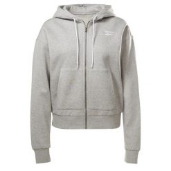 Bluza na co dzień damska REEBOK na zamek z kapturem. Szare bluzy Reebok, s, bez wzorów, z kapturem. Za 179.00 zł.