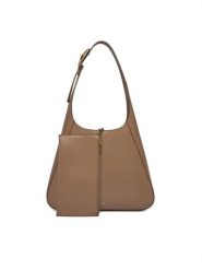 Calvin Klein Torebka Hardware Adj Strap Medium Bag LV04F3402G Beżowy. Brązowe torebki klasyczne Calvin Klein, bez wzorów, ze skóry, bez dodatków. Za 649.99 zł.