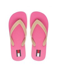 Tommy Jeans Japonki Logo Summer Sandal EN0EN02979 Beżowy. Brązowe klapki Tommy Jeans, bez wzorów, z jeansu, bez obcasa. Za 129.99 zł.