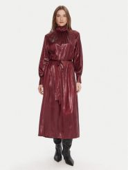 LOLA CASADEMUNT Sukienka koktajlowa LF2516017 Bordowy Regular Fit. Czerwone sukienki LOLA CASADEMUNT, xs, bez wzorów, z syntetyku, wizytowe, bez kołnierzyka, bez ramiączek. Za 659.99 zł.