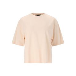 Koszulka damska Athlecia London Oversized. Czerwone bluzki Athlecia, bez wzorów, z bawełny, sportowe, bez kołnierzyka, bez ramiączek. W wyprzedaży za 71.99 zł.