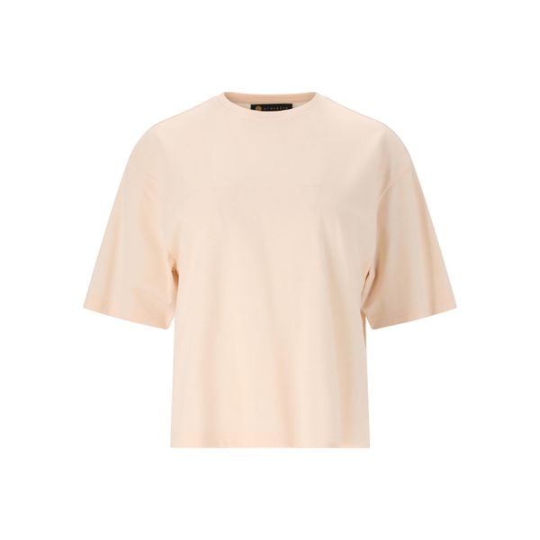 Koszulka damska Athlecia London Oversized. Czerwone bluzki Athlecia, bez wzorów, z bawełny, sportowe, bez kołnierzyka, bez ramiączek. W wyprzedaży za 71.99 zł.