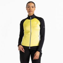 Bluza turystyczna damska Elation II szybkoschnąca. Żółte bluzy Dare 2b, bez wzorów, z polaru, bez kaptura. W wyprzedaży za 119.99 zł.