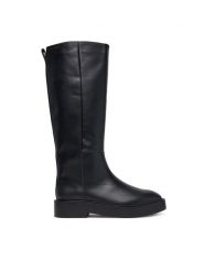 Calvin Klein Kozaki Conc Welt High Boot Lth HW0HW03213 Czarny. Czarne kozaki Calvin Klein, ze skóry, bez obcasa, na płaskiej podeszwie, bez zapięcia. Za 1,099.00 zł.