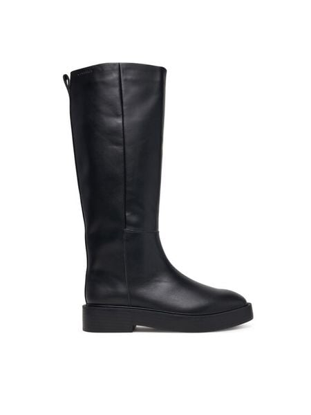Calvin Klein Kozaki Conc Welt High Boot Lth HW0HW03213 Czarny. Czarne kozaki Calvin Klein, ze skóry, bez obcasa, na płaskiej podeszwie, bez zapięcia. Za 1,099.00 zł.