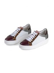 Anna Morellini Skórzane sneakersy "Getta" w kolorze srebrno-białym rozmiar: 41. Białe trampki Anna Morellini, bez wzorów, bez zapięcia. Za 387.44 zł.