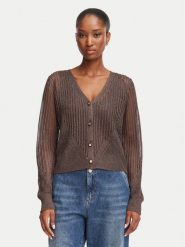 Morgan Kardigan 242-MAGATHE Brązowy ciemny Regular Fit. Brązowe kardigany Morgan, l, bez wzorów, z wiskozy. Za 269.99 zł.