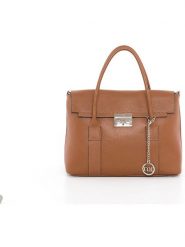 Mia Tomazzi Skórzana torebka "Digione" w kolorze jasnobrązowym - 33 x 25 x 13 cm rozmiar: onesize. Brązowe torby na ramię Mia Tomazzi, bez wzorów, z materiału, przez ramię, bez dodatków. Za 260.99 zł.