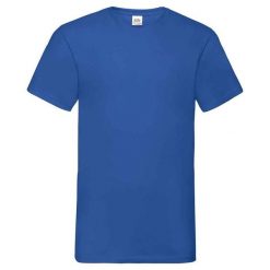 Koszulka Unisex Dla Dorosłych Z Dekoltem W Szpic. Niebieskie bluzki FRUIT OF THE LOOM, l, bez wzorów, sportowe, bez kołnierzyka, bez ramiączek. Za 39.99 zł.
