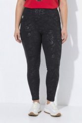 Damskie Legginsy treningowe wysoki stan szybkoschnący materiał elastyczny pas. Czarne legginsy Ulla Popken, plus size, bez wzorów, z elastanu, z podwyższonym stanem. Za 239.99 zł.