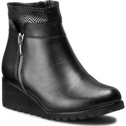 Botki EDEO - 3011-709/680 Czarny/Wzór. Czarne botki Edeo, bez wzorów, ze skóry, bez obcasa, bez zapięcia. W wyprzedaży za 239.00 zł.