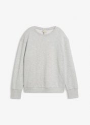 Bluza oversize z miękkiej mieszanki bawełny. Szare bluzy bonprix, bez wzorów, z bawełny, bez kaptura. Za 109.99 zł.