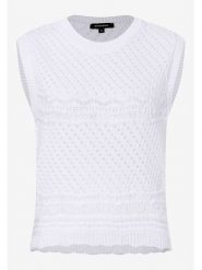More & More Bezrękawnik w kolorze białym rozmiar: 38. Białe swetry More & More, bez wzorów, z bawełny, bez ramiączek. Za 108.74 zł.