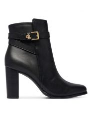 LAUREN RALPH LAUREN Botki Brooke II Calfskin Bootie Heel 802974475004 Czarny. Czarne botki Lauren Ralph Lauren, bez wzorów, ze skóry, bez obcasa, na słupku, bez zapięcia. Za 1,199.00 zł.