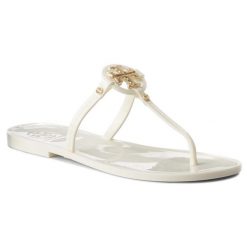 Japonki Tory Burch. Białe klapki Tory Burch, bez wzorów, bez obcasa. Za 539.99 zł.