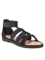 Lasocki Sandały RST-4876-07 Czarny. Czarne sandały Lasocki, bez wzorów, z materiału, bez obcasa, na płaskiej podeszwie, bez zapięcia. Za 149.99 zł.