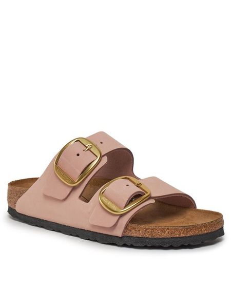 Birkenstock Klapki Arizona 1026583 Różowy. Czerwone klapki Birkenstock, bez wzorów, z nubiku, bez obcasa. Za 629.99 zł.
