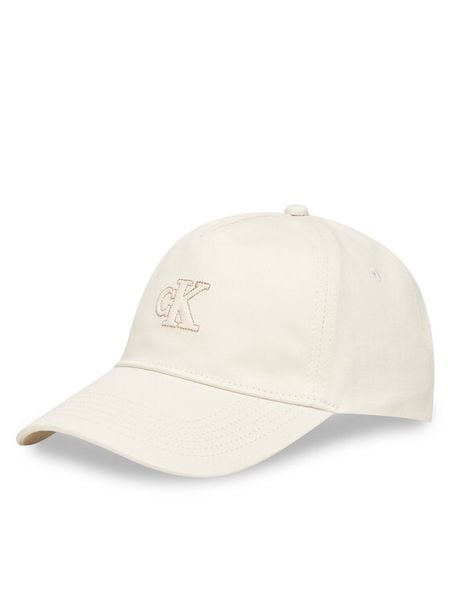 Calvin Klein Czapka z daszkiem Monogram Shine Embroidery Cap LV04F5044G Biały. Białe czapki Calvin Klein, bez wzorów, z bawełny. Za 169.99 zł.