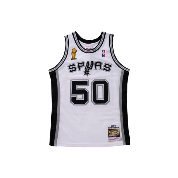 Koszulka San Antonio Spurs NBA Home Finals David Robinson 2002. Białe bluzki Mitchell & Ness, bez wzorów, sportowe, bez kołnierzyka, bez ramiączek. Za 1,187.00 zł.