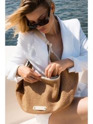 Maison héritage PARIS Torebka "Vela" w kolorze beżowym - 30 x 23 x 16 cm rozmiar: onesize. Brązowe torby na ramię Maison héritage PARIS, bez wzorów, z materiału, na ramię, bez dodatków. Za 391.99 zł.